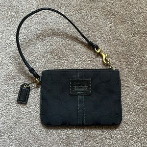 Black coach zipper wristlet